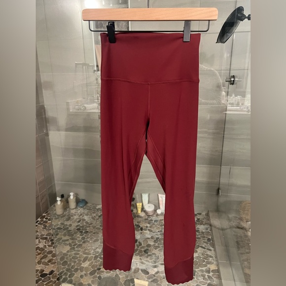 lululemon athletica Pants - Lululemon Align Scalloped Hem High-Rise Pant 25" - Red Merlot